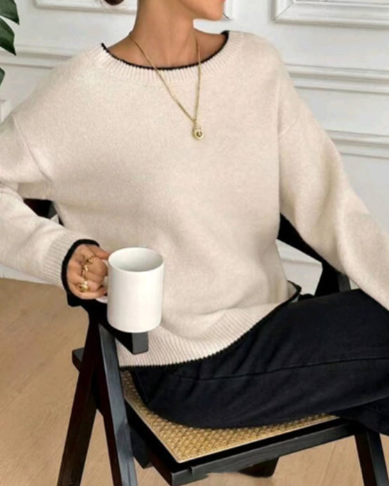 Back Hollow Bow Pullover
