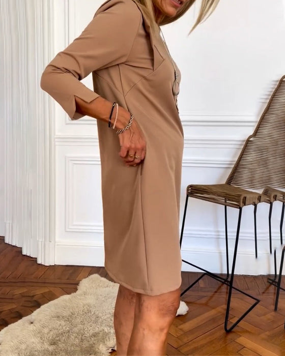 Elegant Shift dress with Long Sleeve