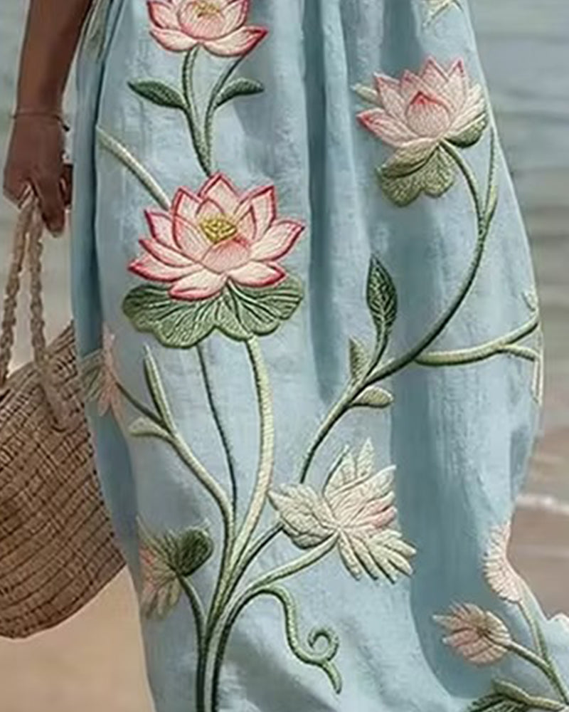 Floral Round Neck Dress