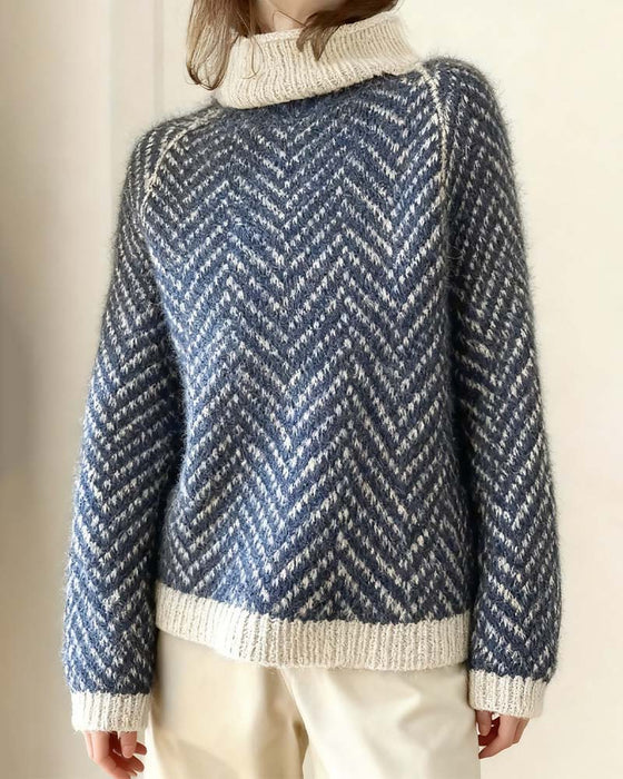 Striped Turtleneck Slouchy Pullover