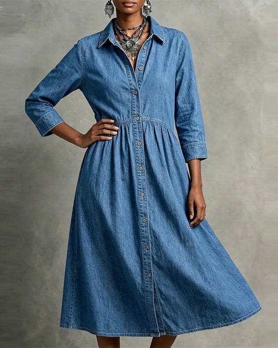 Shirt Collar Casual Dress