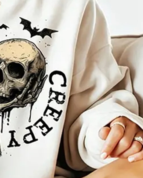 Round Neck Long Sleeve Halloween Sweatshirt