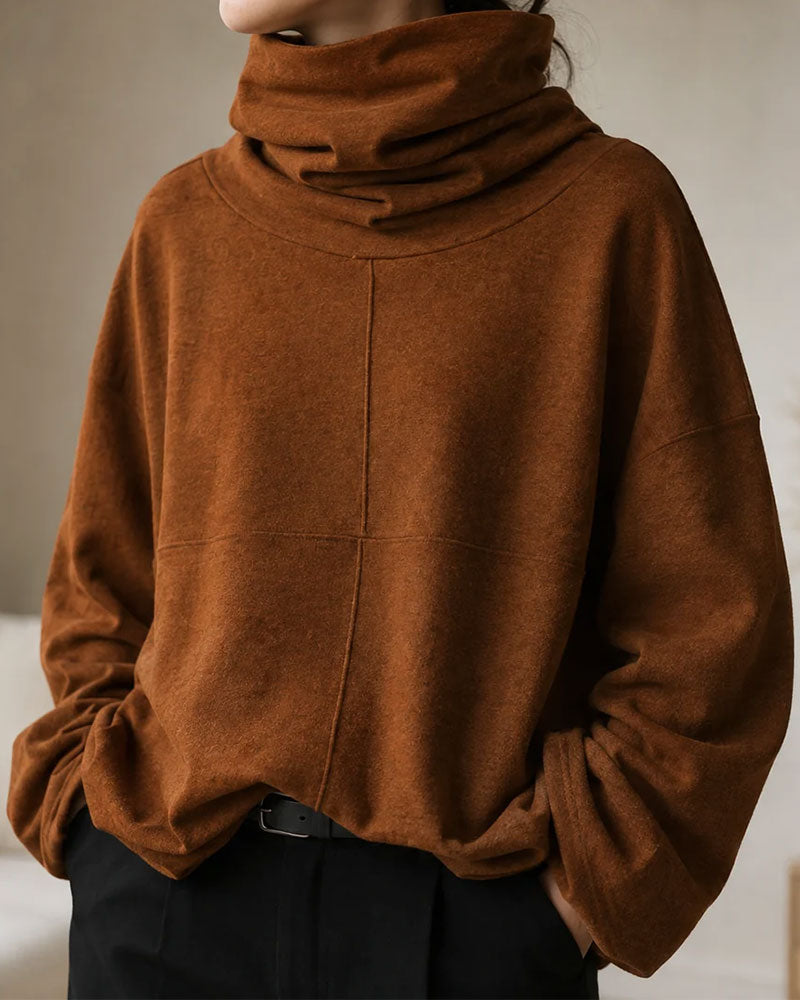 Turtleneck Long Sleeve Casual Sweatshirt