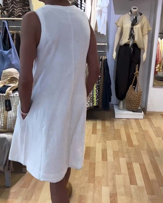 Sleeveless V-Neck Relaxed A-Line Dress