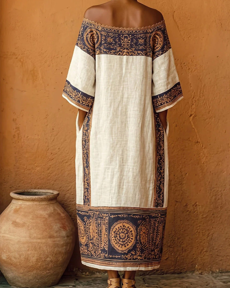 One Shoulder Fashion Printed Long Dress