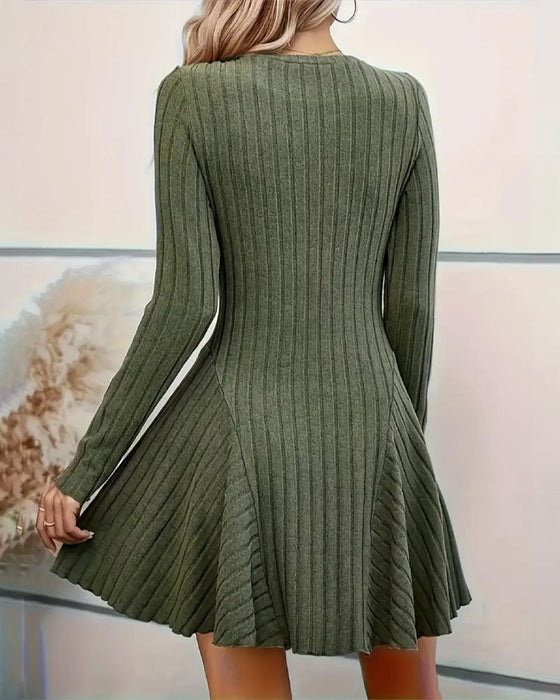 A-Line Long Sleeve Dress