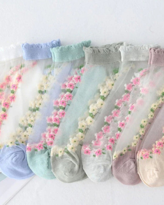 Summer Floral Breathable Socks