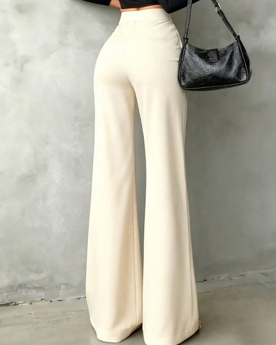 High Waisted Draped Suit Pants