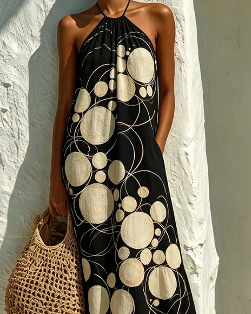 Halter Neck Polka Dot Chic Dress