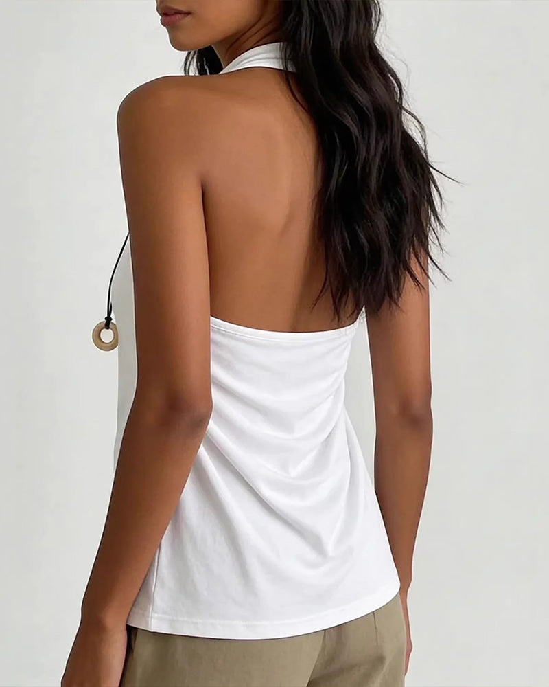 Solid Color Sleeveless Tank Top