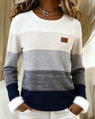 Round Neck Striped Fashion Top