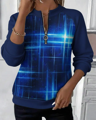 Half Zip Gradient Fashion Sweatshirt