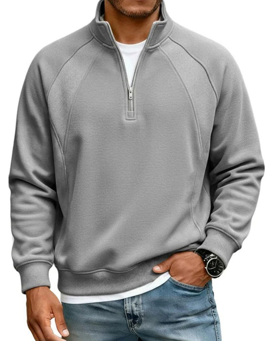 Half Zip Stand Collar Sweatshirt