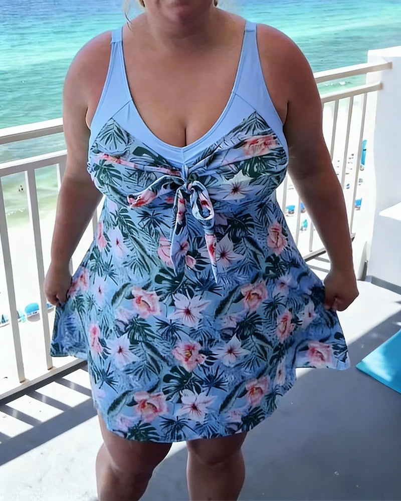 Casual Printed Two-Piece Swimsuit