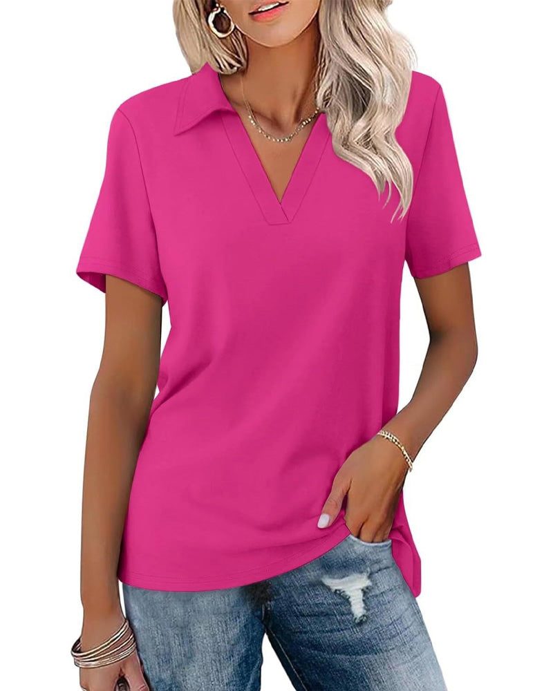 Short Sleeve V-Neck Polo T-Shirt