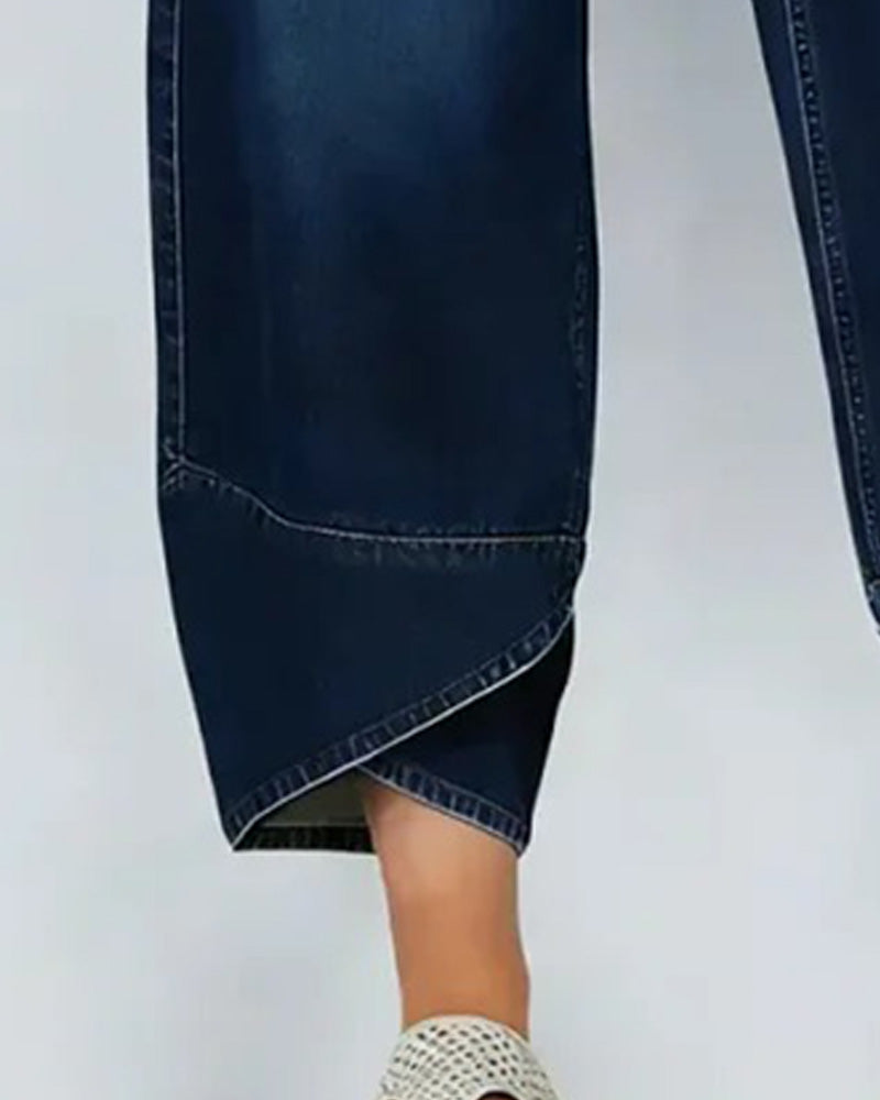 Denim Patchwork Casual Pants