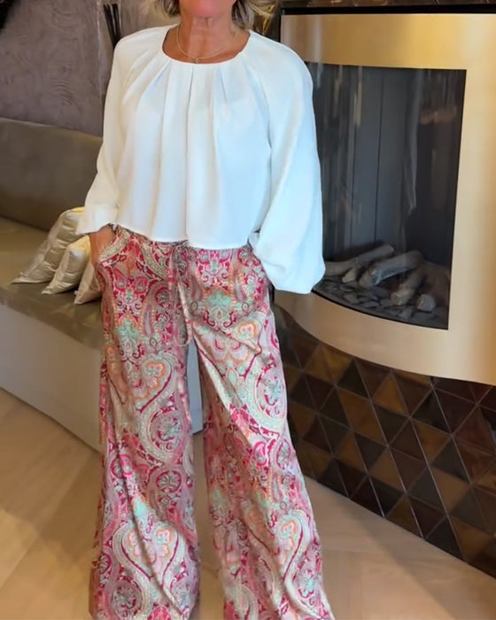 French Puff Sleeve Cropped Blouse