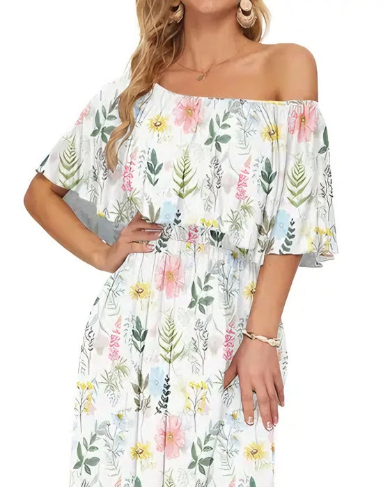 Elegant Ink Wash Floral Maxi Dress