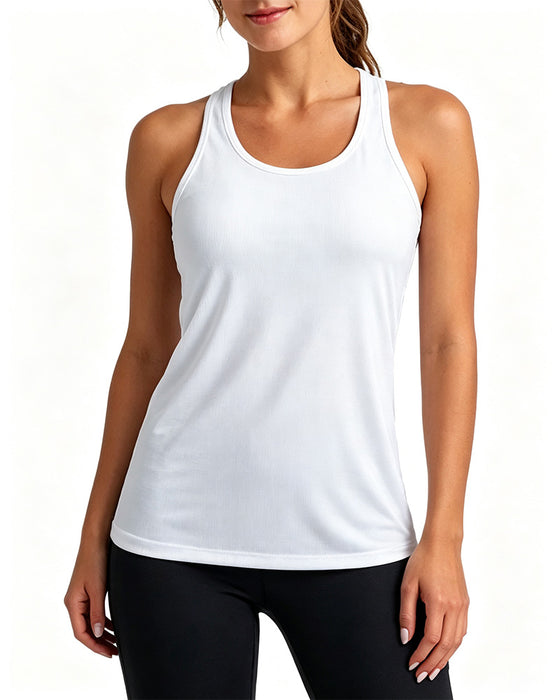 Solid Color Sleeveless U-Neck Cross-Back Tank Top