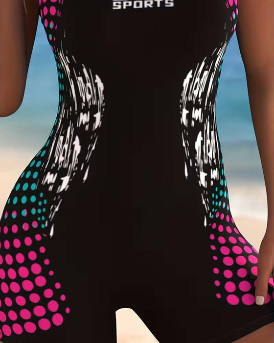 Sports Colorful Polka Dot One-Piece