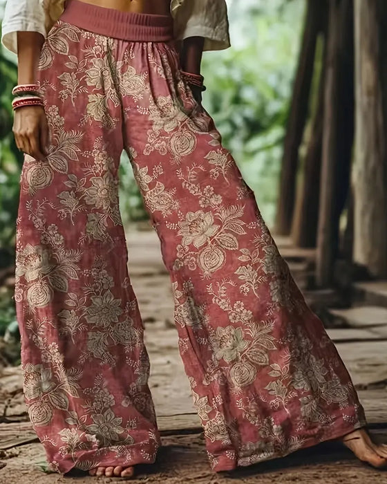 Casual Print High Waist Pants