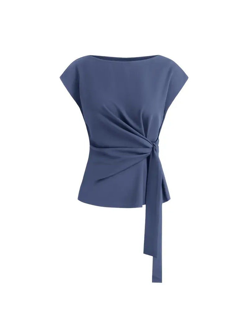 Off-Shoulder Twist Knot Blouse