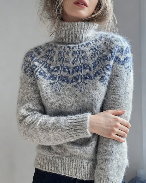 Fashionable Turtleneck Casual Pullover