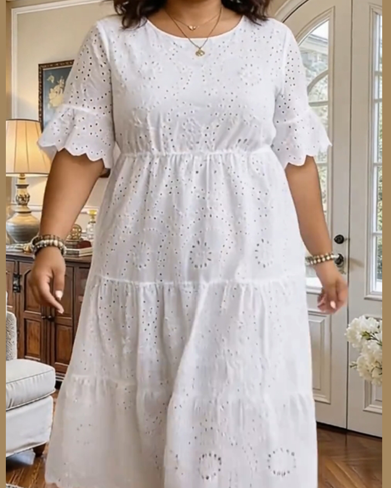 French Style Hollow Out Elegant Dress