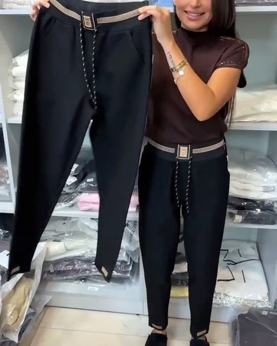 Stylish Drawstring Elastic Waist Pants