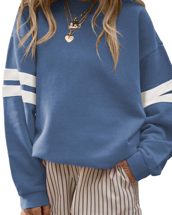 Color-Block Long-Sleeve Crew-Neck Sweatshirt