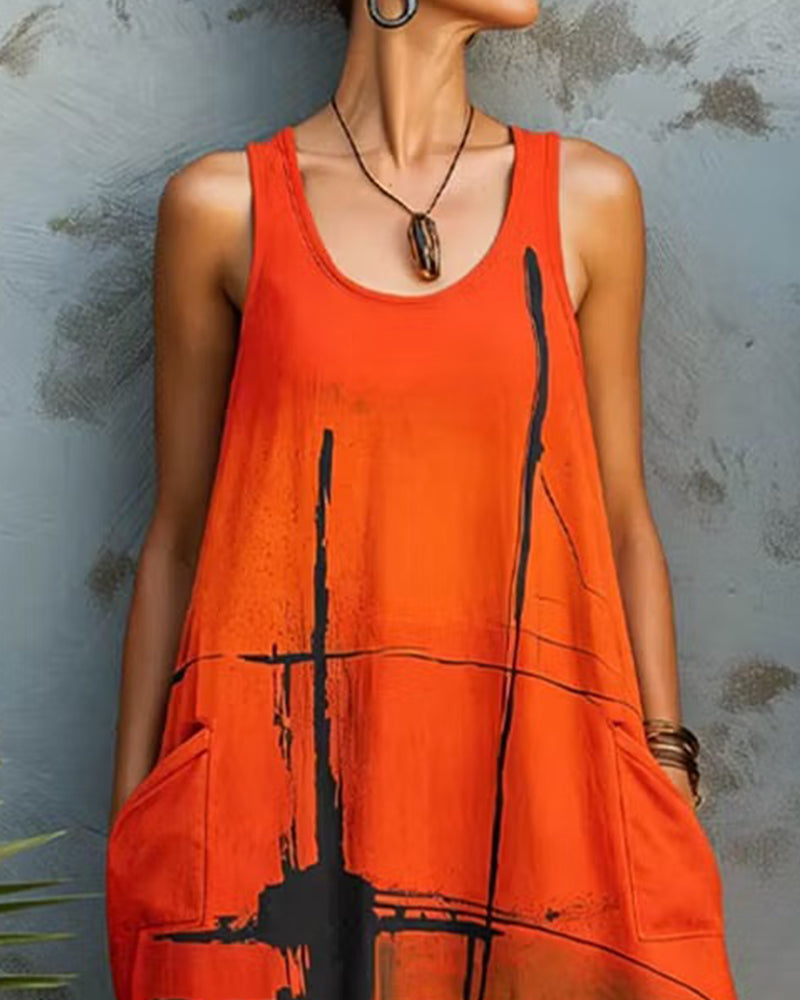 Casual Print Maxi Dress