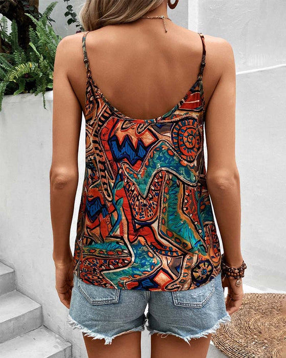 Retro printed cami top