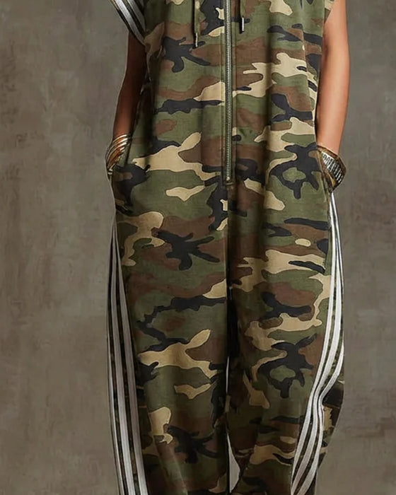 Camo Stripe Utility Jumpsuit