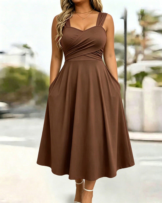 Ruched Bandeau High Waist Dress