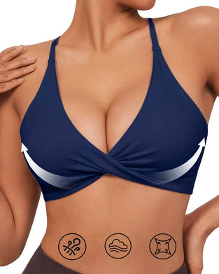 Supportive Twist Front Sports Bra