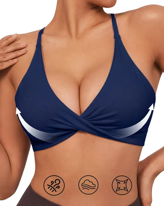 Supportive Twist Front Sports Bra