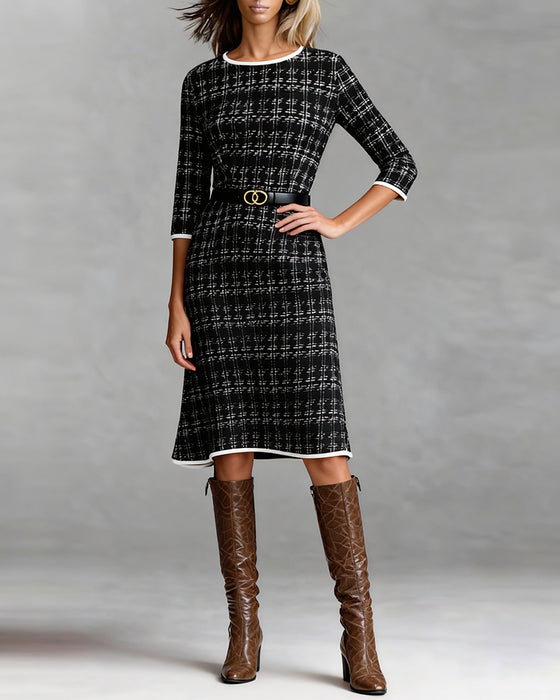 Round Neck Half Sleeve Elegant Dress