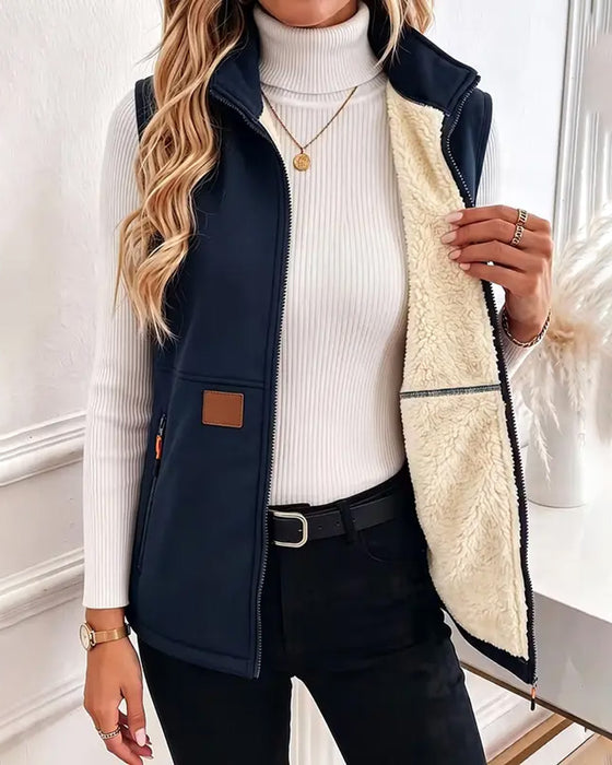 Padded Polar Fleece Open Front Cardigans