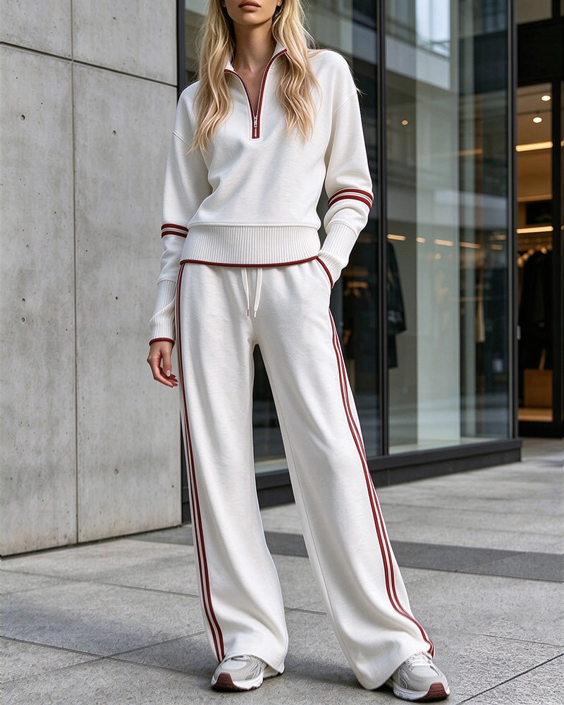 Solid Color Long Sleeve Two Piece Set