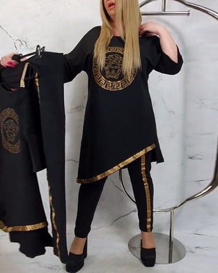 Casual printed irregular two-piece suit