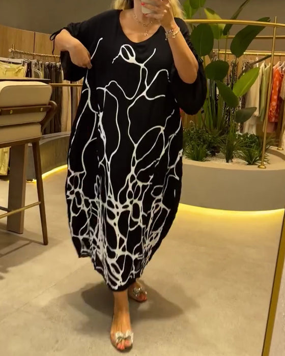Crew Neck Line Loose Dress