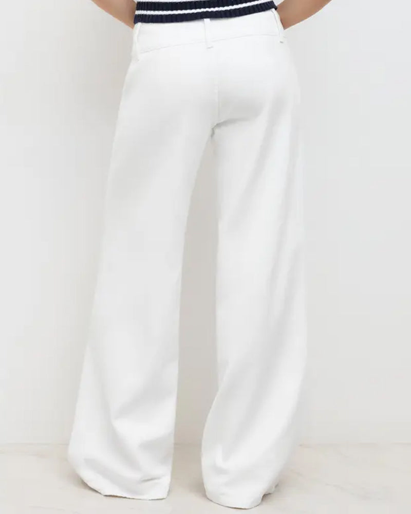 Three-Button High-Waist Wide-Leg Pants