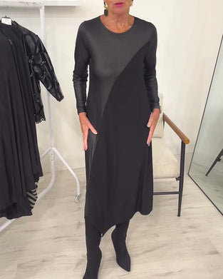 Bias Cut Patchwork Long Dress