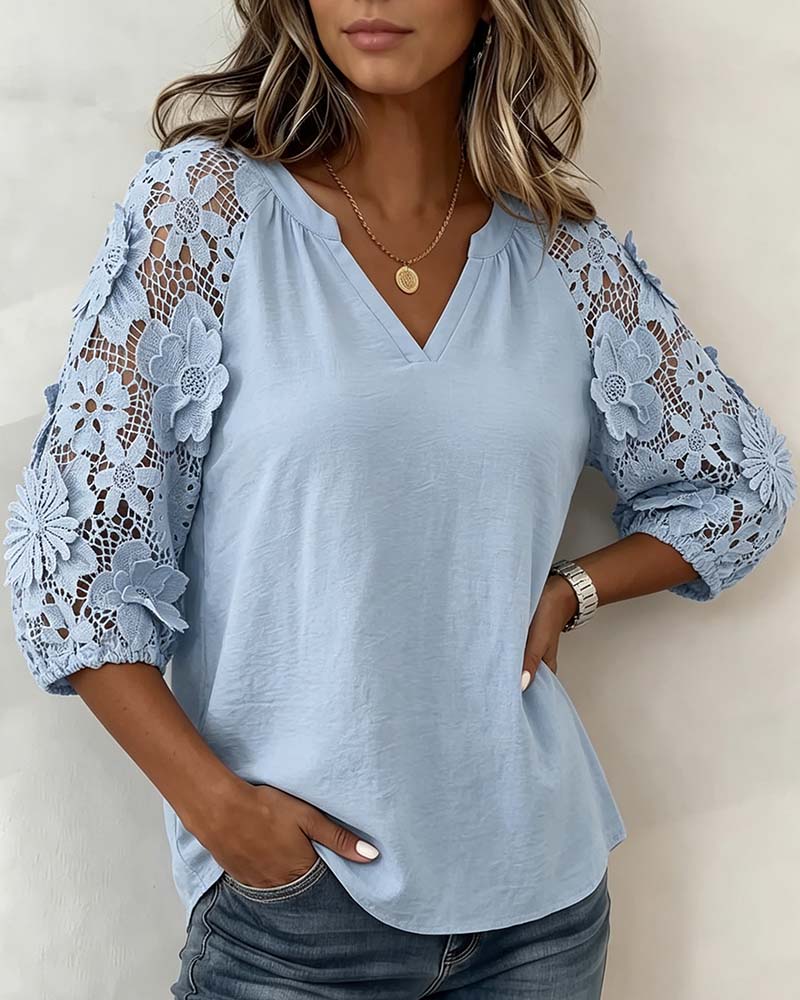 Floral Patchwork Casual Blouse