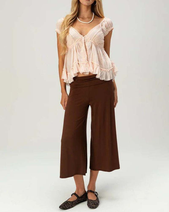 Solid Color Bermuda Casual Pant