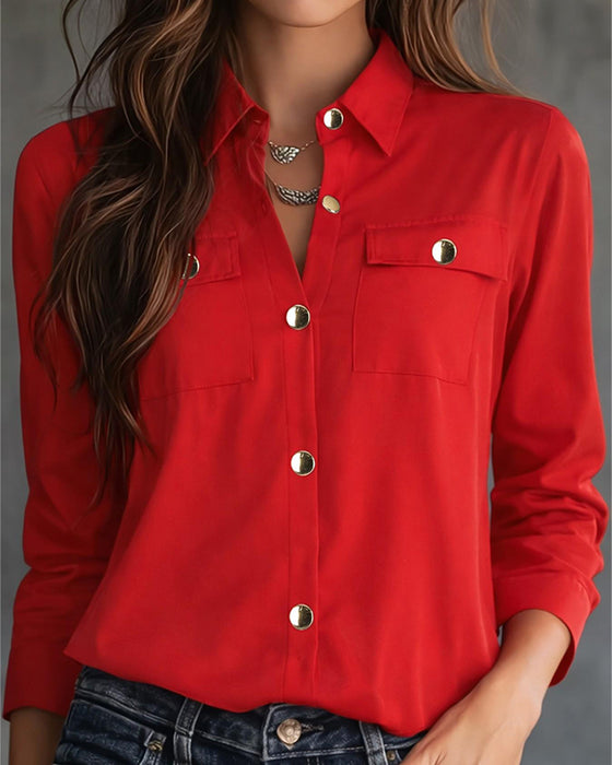 Solid Color Long Sleeve Shirt