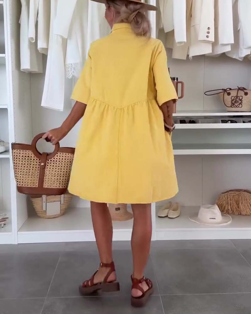 Loose Doll-Style Shirt Dress