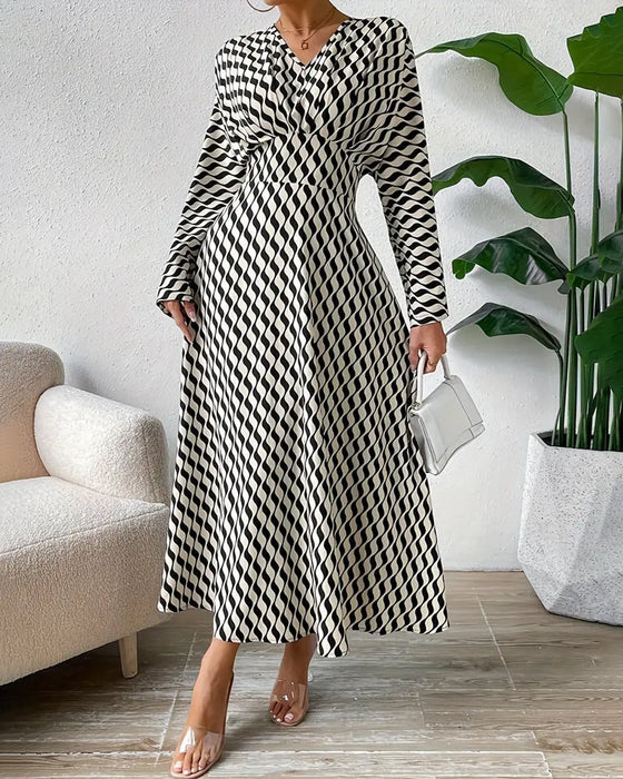 Wave Striped Maxi Dress