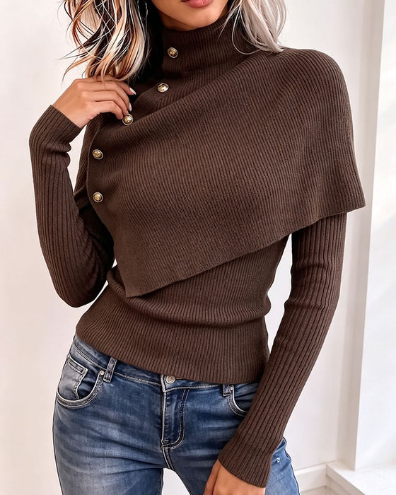 Shawl Collar Two-Piece Knit Pullover