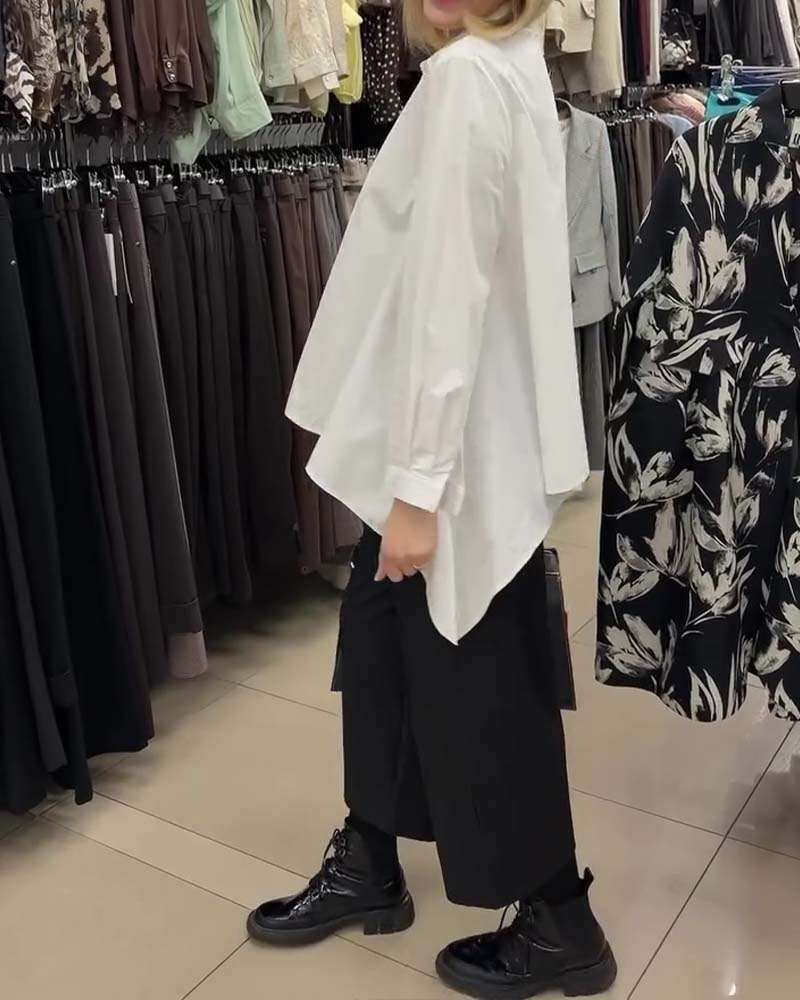 Irregular Side Zip Shirt